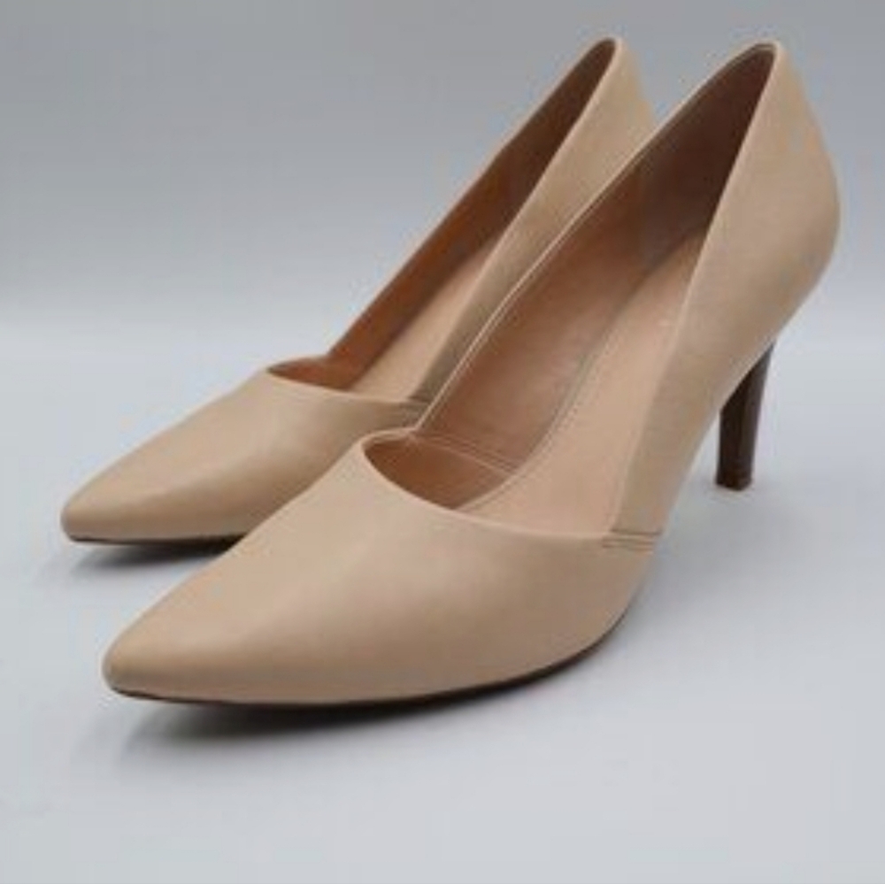 Franco Sarto Stiletto Genuine Leather Pumps Nude - 9W
